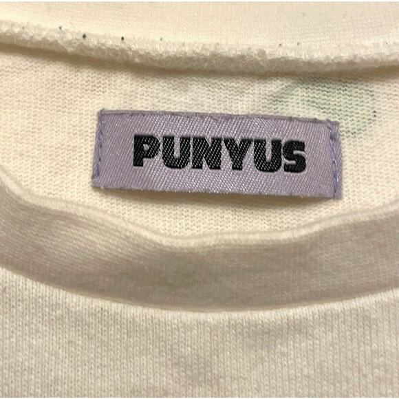 Punyus Edamame Japanese Streetwear T-shirt‎ Women Size 3 White Illustrated Rare - Picture 3 of 4